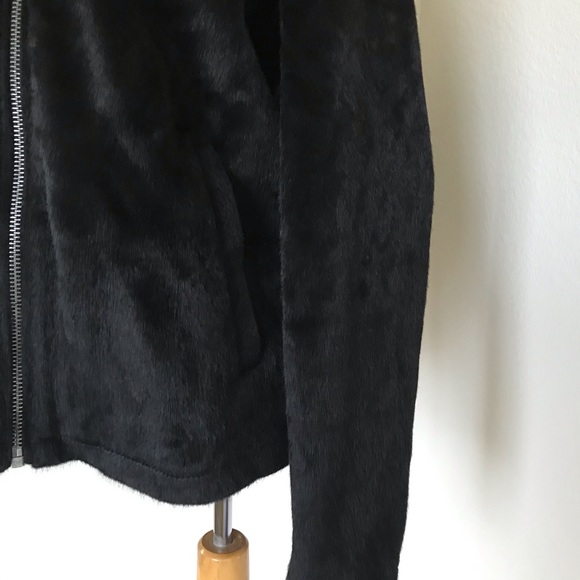 ASOS Faux Fur Black Zip Up Collared Jacket - Picture 4 of 8